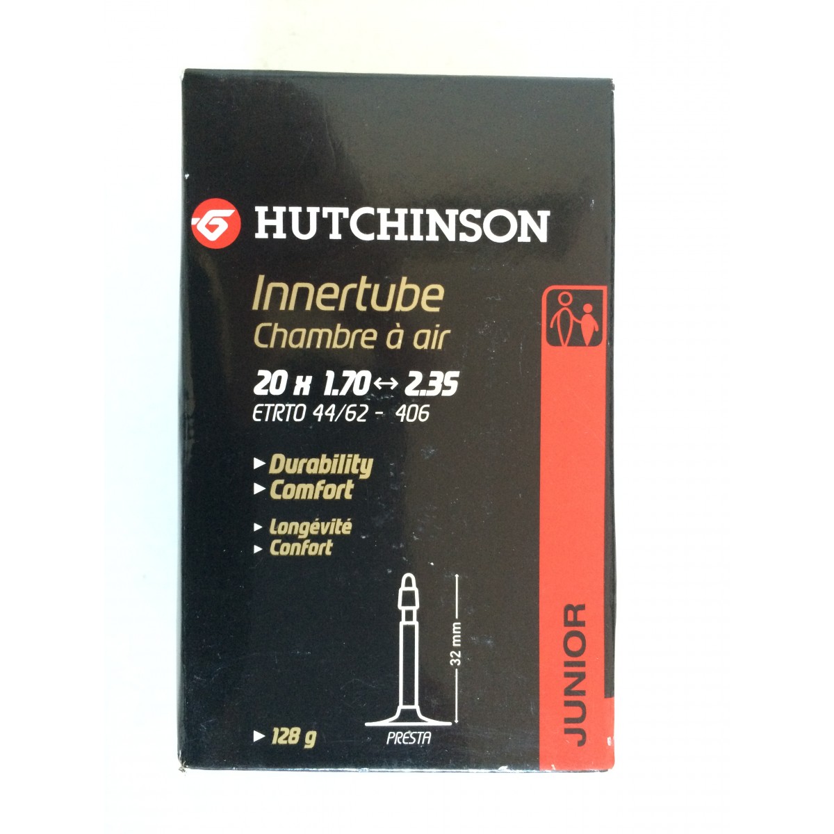 HUTCHINSON Chambre à Air HUTCHINSON JUNIOR 20 x1.7/2.35 - PRESTA 32mm